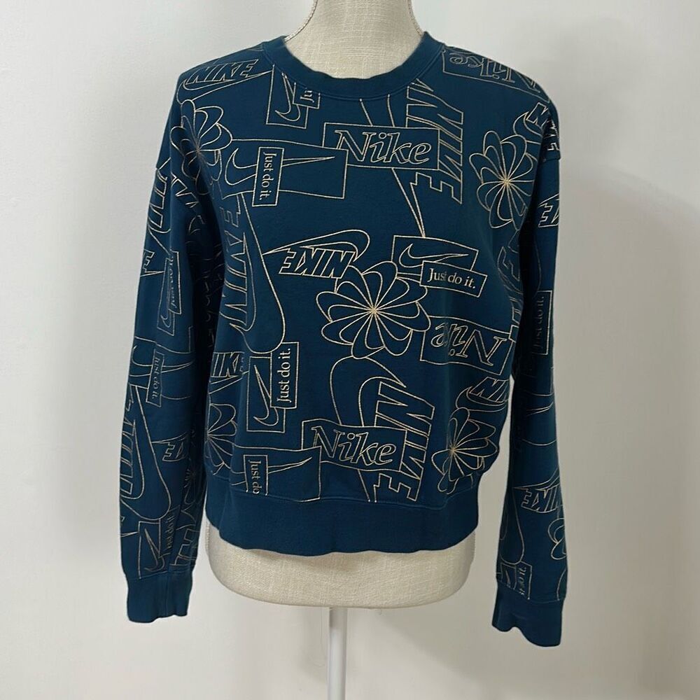Nike Icon Clash Crew Valerian Blue Sweater Women’s Size S - Picture 2 of 7